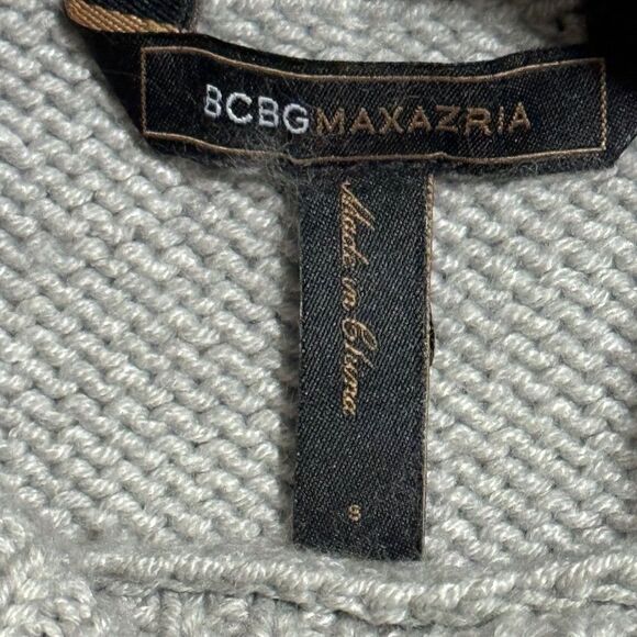 BCBG Maxazria Womens Gray Wool Blend Short Sleeve Turtle Neck Sweater Size Small - Picture 3 of 5